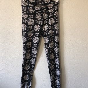 PINK floral leggings